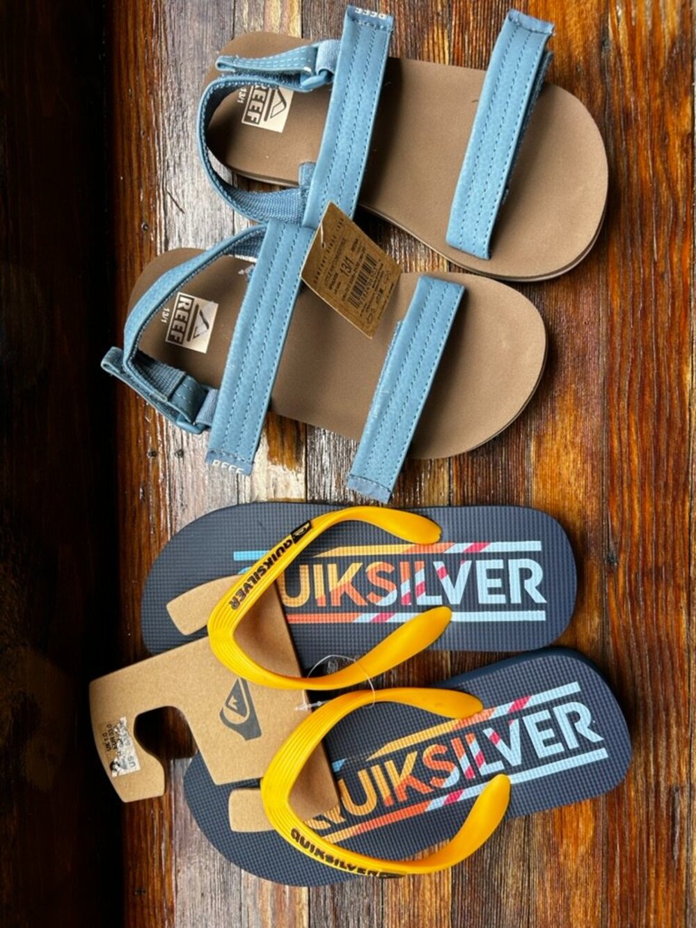 QUIKSILVER and REEF Boys flip flops & sandals